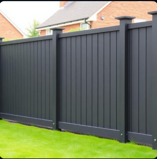 Dark fence and gate spraying finish