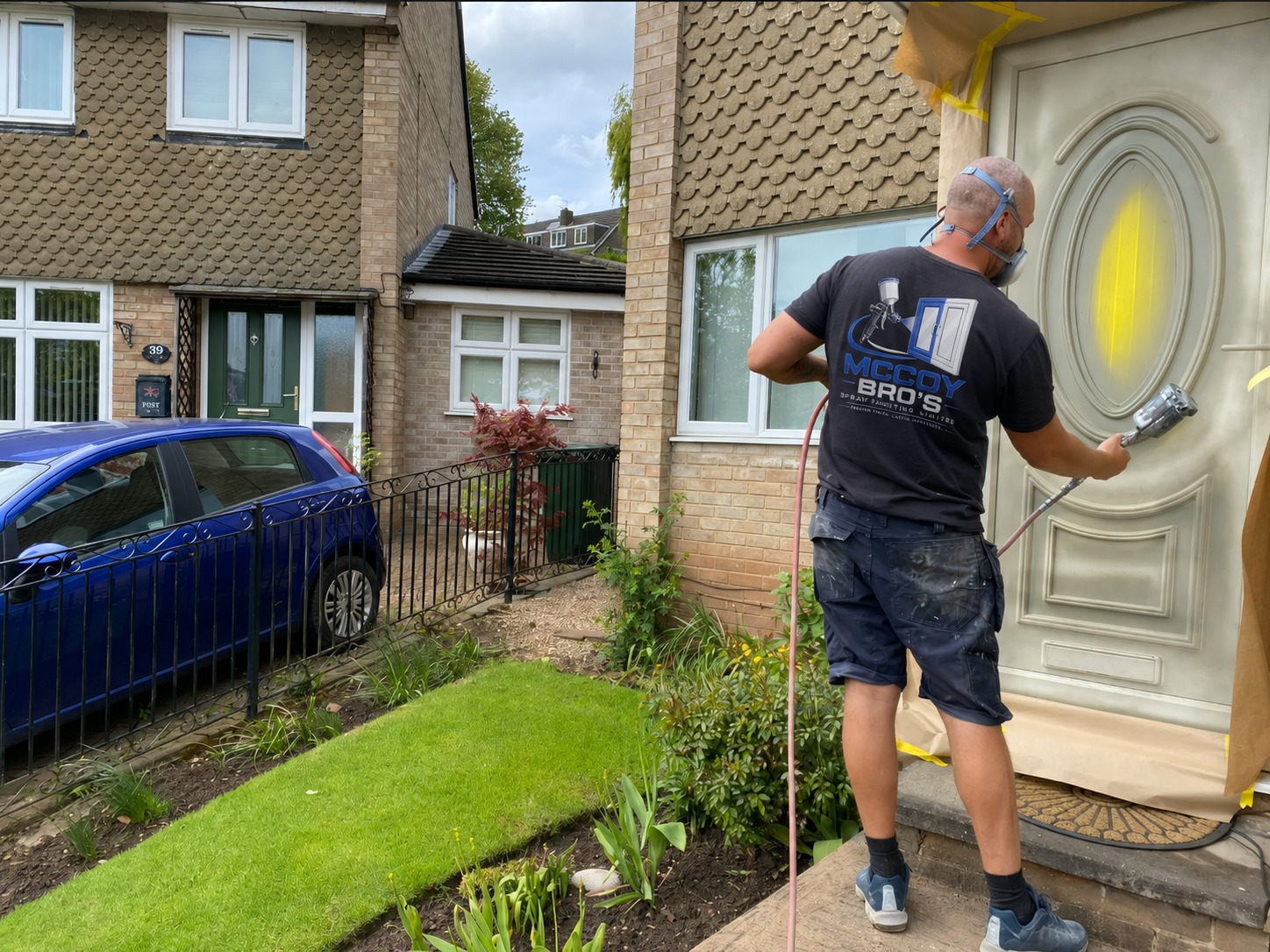 Front door spraying in Limerick by McCoy Bros Spray Painting Limited