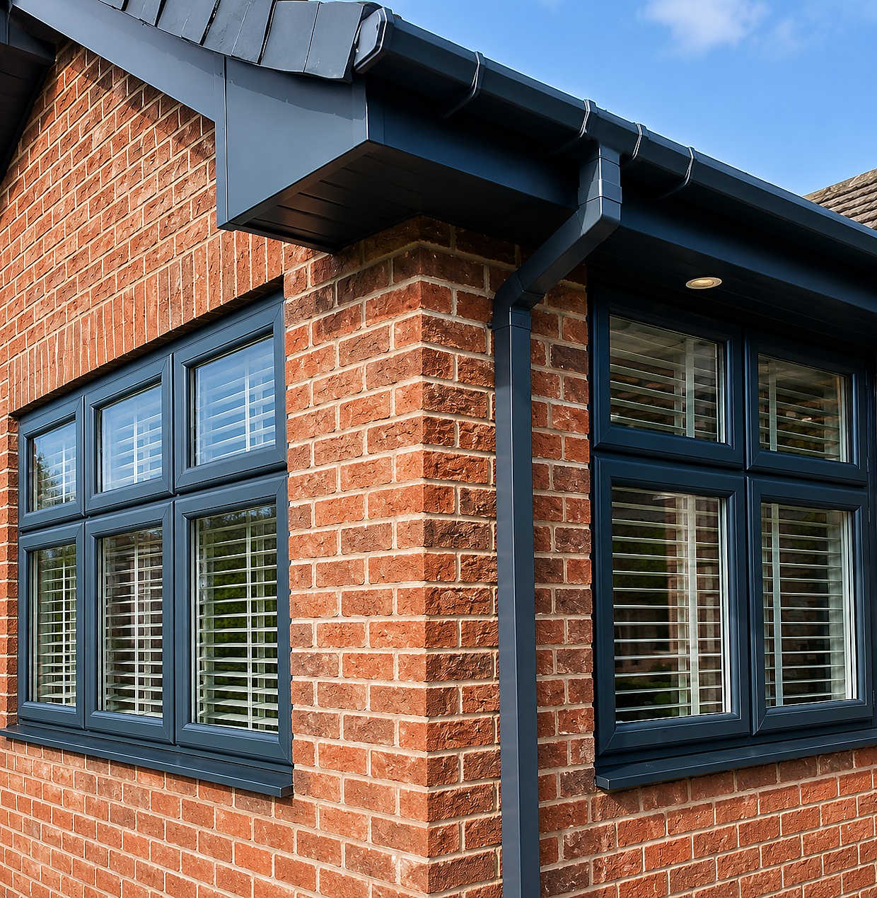 UPVC window spraying project in Thurles Tipperary with dark finish